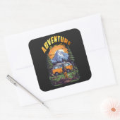 Modern camping avontuur vierkante sticker (Envelop)