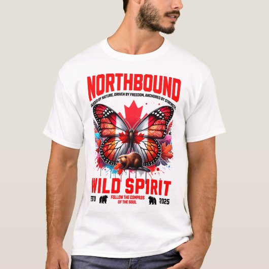 Modern Canada Wild Life Inspired Artwork Design T-shirt (Voorkant)