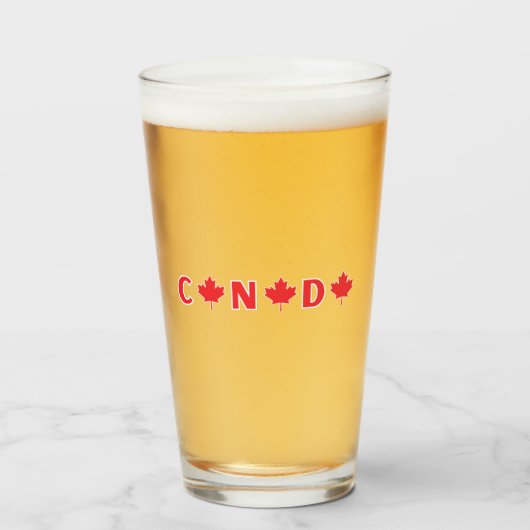 Modern Canadees land Vlag Souvenir Glas (Voorkant gevuld)