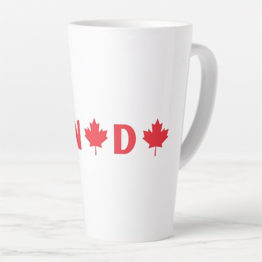 Modern Canadees land Vlag Souvenir Latte Mok (Rechterhoek)