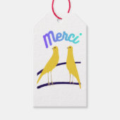 Modern Canary & "Merci" - Japandi Style Art Cadeaulabel (Voorkant)