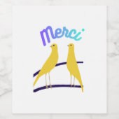 Modern Canary & "Merci" - Japandi Style Art Wijn Etiket (Enkel label)