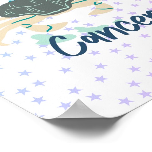 Modern Cancer Crab Zodiac Poster (Hoek)