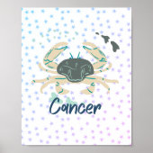 Modern Cancer Crab Zodiac Poster (Voorkant)