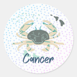 Modern Cancer Crab Zodiac Ronde Sticker