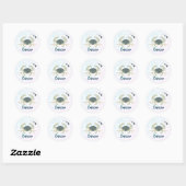 Modern Cancer Crab Zodiac Ronde Sticker (Vel)