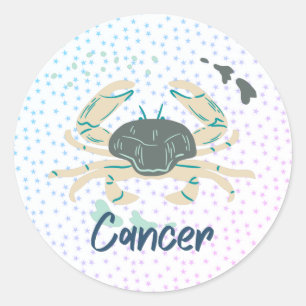 Modern Cancer Crab Zodiac Ronde Sticker