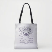 Modern Cancer Zodiac Horoscope Personalized Tote Bag (Voorkant)