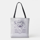 Modern Cancer Zodiac Horoscope Personalized Tote Bag (Achterkant)