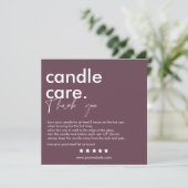 Modern Candle Care & Dank u Visitekaartje Bedankkaart (Staand voorkant)