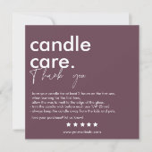 Modern Candle Care & Dank u Visitekaartje Bedankkaart (Voorkant)