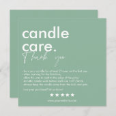 Modern Candle Care & Dank u Visitekaartje Bedankkaart (Voorkant / Achterkant)