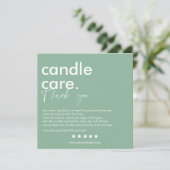 Modern Candle Care & Dank u Visitekaartje Bedankkaart (Staand voorkant)