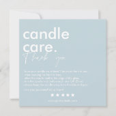 Modern Candle Care & Dank u Visitekaartje Bedankkaart (Voorkant)