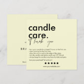 Modern Candle Care & Dank u Visitekaartje Bedankkaart (Voorkant / Achterkant)
