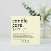 Modern Candle Care & Dank u Visitekaartje Bedankkaart (Staand voorkant)