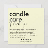 Modern Candle Care & Dank u Visitekaartje Bedankkaart (Voorkant)