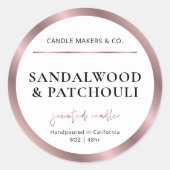 Modern Candle Jar Label Brons Roos Gouden Verpakki (Voorkant)