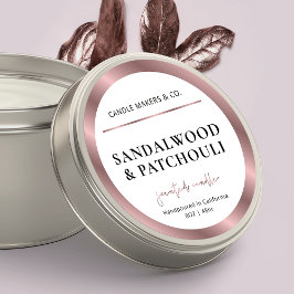 Modern Candle Jar Label Brons Roos Gouden Verpakki