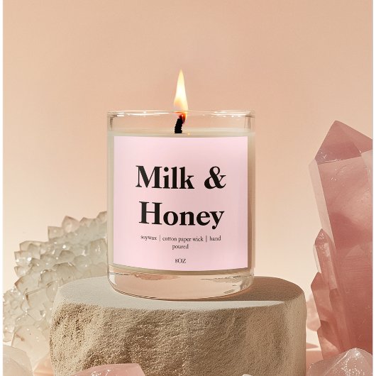 Modern Candle Product Verpakking Blush Pink Vierkante Sticker