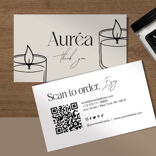 Modern Candle QR Code Visitekaartje