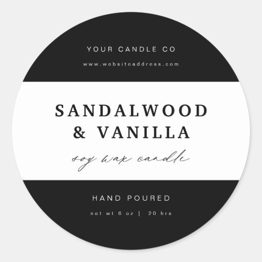 Modern Candle Tin Branding Label Product Sticker (Voorkant)