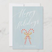 Modern Candy Cane Calligraphy Holiday Card Feestdagenkaart (Voorkant)