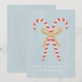 Modern Candy Cane kerstaakaart Feestdagenkaart (Voorkant / Achterkant)