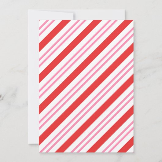 Modern Candy Cane kerstfeest Kaart (Achterkant)