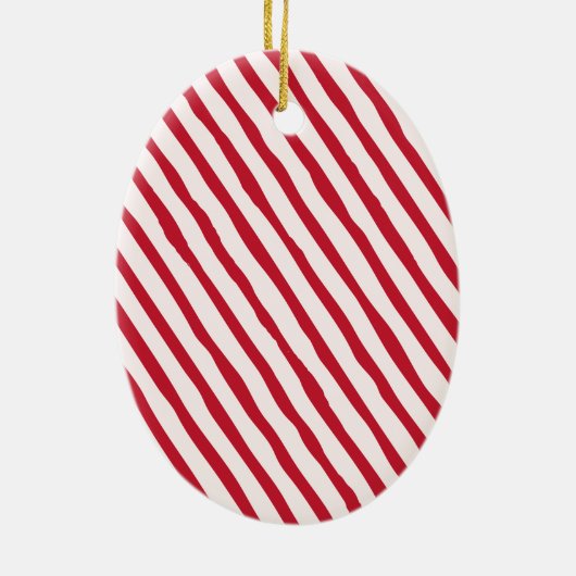 Modern Candy Cane Stripe Christmas Photo  Keramisch Ornament (Achterkant)