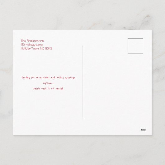 Modern Candy Cane Stripe Kerstfoto Briefkaart (Achterkant)