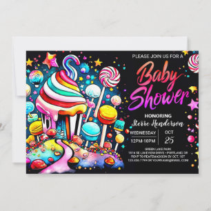 Modern Candyland Baby shower Kaart