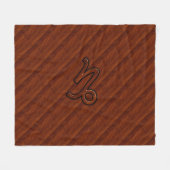 Modern Capricorn-symbool in Mahogany Style-afdruk Fleece Deken (Voorkant (Horizontaal))