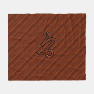 Modern Capricorn-symbool in Mahogany Style-afdruk Fleece Deken