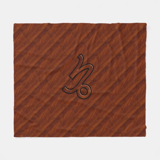 Modern Capricorn-symbool in Mahogany Style-afdruk Fleece Deken (Voorkant (Horizontaal))