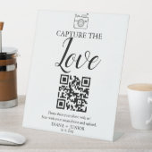 Modern Capture De Liefde Bruiloft QR code teken Reclamebord Met Voetstuk (Insitu)