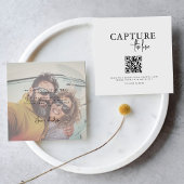 Modern Capture the Love QR Code Tafel Kaarten Notitiekaartje