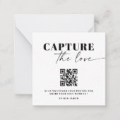 Modern Capture the Love QR Code Tafel Kaarten Notitiekaartje (Voorkant)