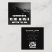 Modern Car Wash Automotive Cleaning QR Code  Vierkante Visitekaartje (Voorkant / Achterkant)