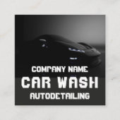 Modern Car Wash Automotive Cleaning QR Code  Vierkante Visitekaartje (Voorkant)