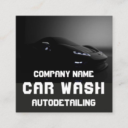 Modern Car Wash Automotive Cleaning QR Code Vierkante Visitekaartje (Voorkant)