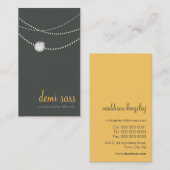 Modern Card Funky Stijlvol ketting Grijs Geel Visitekaartje (Voorkant / Achterkant)
