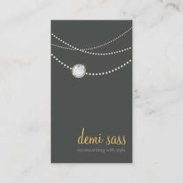 Modern Card Funky Stijlvol ketting Grijs Geel Visitekaartje