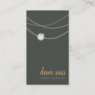 Modern Card Funky Stijlvol ketting Grijs Geel Visitekaartje