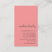 Modern Card Funky Stijlvol ketting Grijs Koraal Ro Visitekaartje (Achterkant)