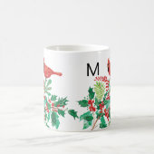 Modern Cardinal Holly Monogram Classic Mug, 11 oz Koffiemok (Center)