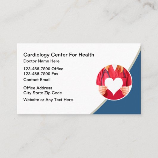 Modern Cardiologist Cardiovascular Business Cards Visitekaartje (Voorkant)
