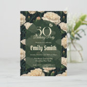 Modern Carnation Flower First Birthday Gift Kaart (Staand voorkant)