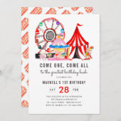 Modern Carnaval Circus Festival Show 1e Verjaardag Kaart (Voorkant / Achterkant)