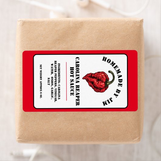 Modern Carolina Reaper Pepper Hot Sauce Label (Insitu)